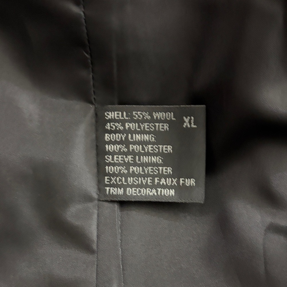 Worthington Elegant Black Trench Coat with Fur Collar - Picture 10 of 10